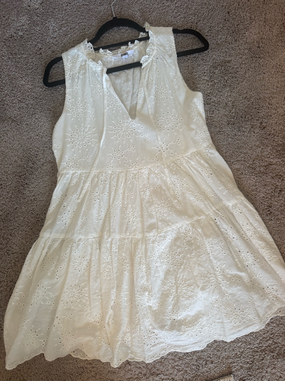 BB Dakota White Eyelet Sleeveless Tiered Sundress